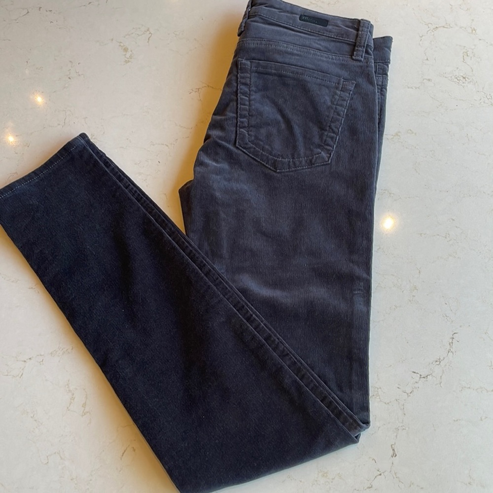 KUT from the Kloth Grey corduroy skinny jeans.